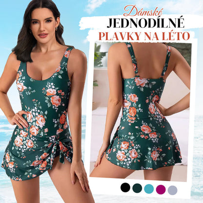 🔥👙 Dámské tvarující plavky s mašlí a sukní – Plné zakrytí a integrovaná podprsenka 🌊🏖️