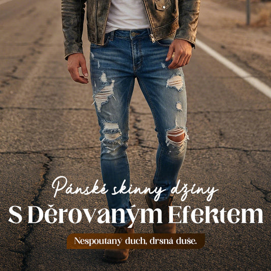🔥🎁Nová 50% SLEVA🔥Stylové pánské skinny džíny s efektem opotřebení