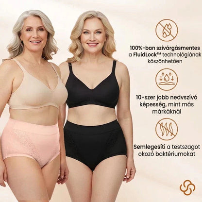 Bavlněné kalhotky Plus Size s vysokým stoupáním a ochranou proti úniku moči