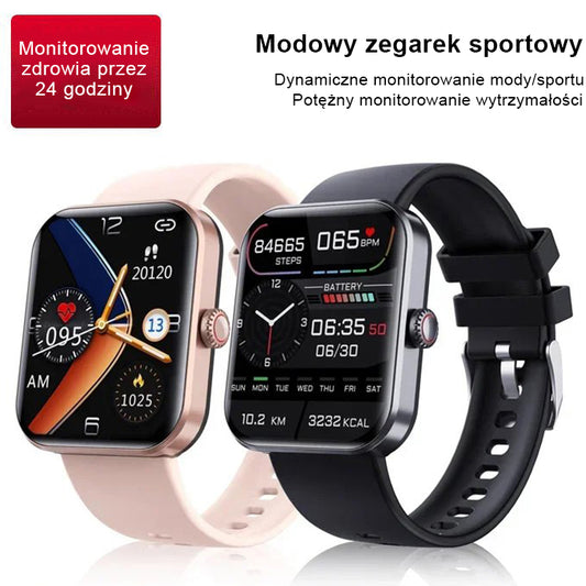 [Celodenní monitorování srdečního tepu a krevního tlaku] Módní chytré hodinky Bluetooth