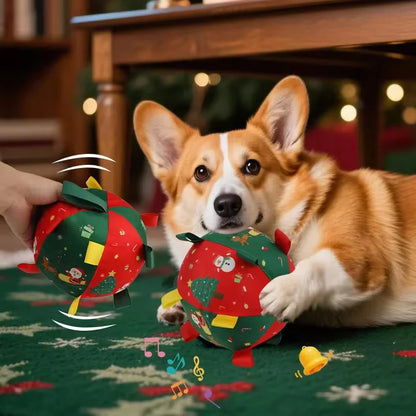 🎄🐶🐱 Hračky pro domácí mazlíčky | Nabíjecí vánoční koule s zvukovými efekty