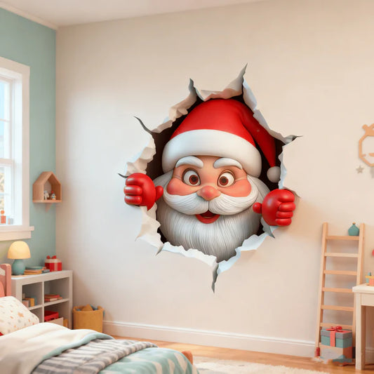 🎅Mikuláš prorazí zeď kreativní 3D samolepka na zeď