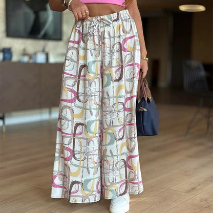 ✨【S-4XL】🌺Dámské ležérní kalhoty se širokými nohavicemi a našívanými kapsami