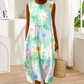 💃【S-4XL】🌸Rochie midi fără mâneci cu imprimeu proaspăt