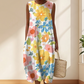 💃【S-4XL】🌸Rochie midi fără mâneci cu imprimeu proaspăt