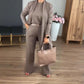 【S-5XL】💖Elegantní třídílná sada s dlouhým kardiganem (zahrnuje blůzu a kalhoty)