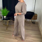 【S-5XL】💖Elegantní třídílná sada s dlouhým kardiganem (zahrnuje blůzu a kalhoty)