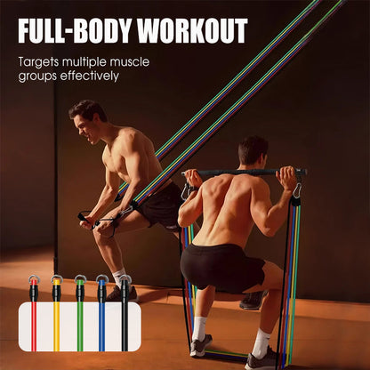 Sada 13 kusů odporových pásů s úchytem pro domácí posilovnu