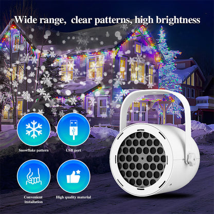 🎄Vánoční projektorová lampa s 16 vzory a USB – snadno použitelná a působivá