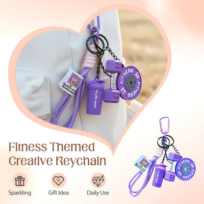 Fitness činka themed keyring