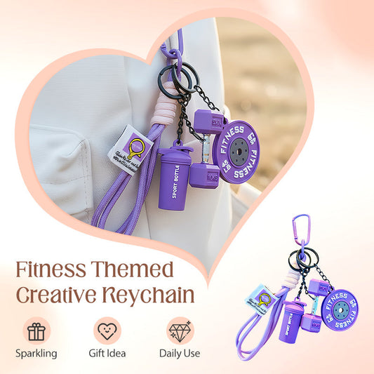 Fitness činka themed keyring