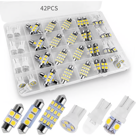 💡 42 kusů, extrémně jasná LED sada vnitřního osvětlení automobilu – Plug & Play aktualizace pro váš automobil✨