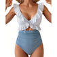 🌺 Jednodílné plavky s výstřihem do V a volánky – 👙 Střih, který zeštíhluje pas a zvedá zadek – platba při doručení 🌟