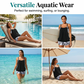 🎉Oferte speciale de sărbători❤️Costum de baie tip tankini pentru femei, format din două piese: bluză tip blouson și pantaloni scurți