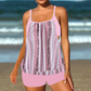 🎉Oferte speciale de sărbători❤️Costum de baie tip tankini pentru femei, format din două piese: bluză tip blouson și pantaloni scurți