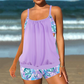 🎉Oferte speciale de sărbători❤️Costum de baie tip tankini pentru femei, format din două piese: bluză tip blouson și pantaloni scurți