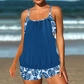 🎉Oferte speciale de sărbători❤️Costum de baie tip tankini pentru femei, format din două piese: bluză tip blouson și pantaloni scurți