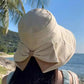 👒 Letní výprodej ☀️ Dámský klobouk s širokým okrajem a mašlí