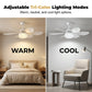 ❄️✨LED stropní ventilátor 2 v 1 s objímkou E27 – osvětlení, chlazení a dálkové ovládání v jednom