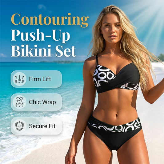 Dámské push-up bikini set – křížový design, tvarující pásek – S–2XL – pláž / léto