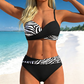 Dámské push-up bikini set – křížový design, tvarující pásek – S–2XL – pláž / léto
