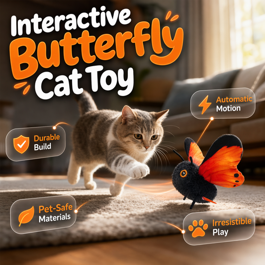 🦋🐱 🐈Perfektní kamarád pro domácí mazlíčky! Aktivace pohybem, realistický let, interaktivní zábava – udrží vaši kočku zaujatou na celé hodiny. 🔥✨