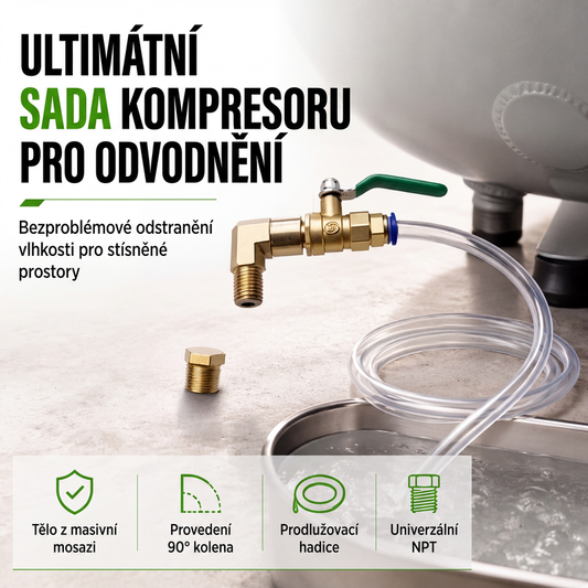 ⚙️ Univerzální sada odtokových ventilů pro vzduchové kompresory