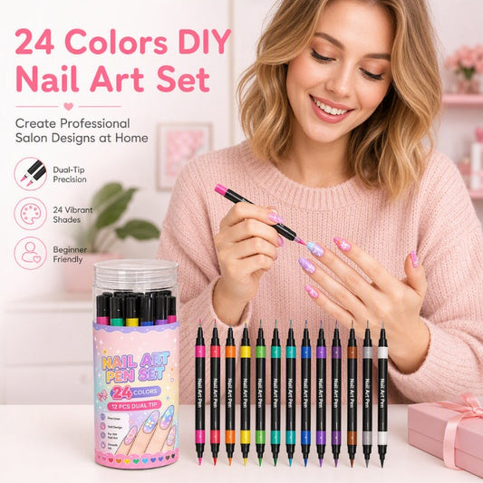 🎨 24 barevných fixů na nehty – Dvouhroté, nekonečné možnosti