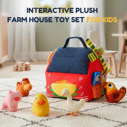🏠 Interaktivní plyšová sada s motivem farmy – měkké figurky, kreativní hra pro děti ✨
