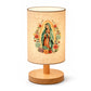 Dřevěná stolní lampa s motivem Panny Marie