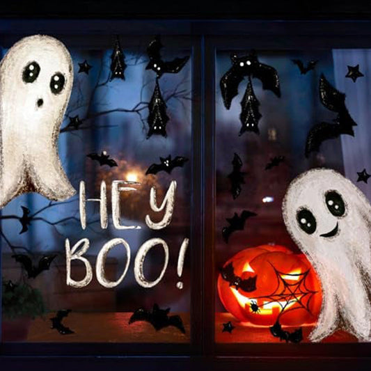 👻Roztomilá a zábavná halloweenská samolepka na okno s motivem ducha