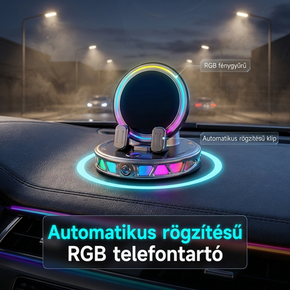 📱Držák na telefon do elektromobilu s bezdrátovým nabíjením RGB🚗