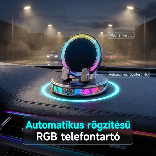 📱Držák na telefon do elektromobilu s bezdrátovým nabíjením RGB🚗