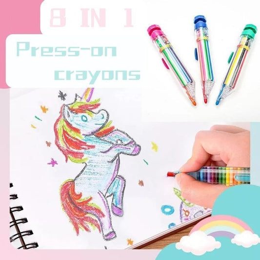 📢📢 1+1 zdarma🎨 Kresli hned 8 barvami! Vícebarevné křídové fixy bez krabičky
