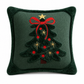 🎄 Vyšívaný potah na polštář s motivem vánočního stromku a mašlí, 45 × 45 cm – dekorativní potah na polštář na pohovku v obývacím pokoji 🧸