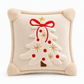 🎄 Vyšívaný potah na polštář s motivem vánočního stromku a mašlí, 45 × 45 cm – dekorativní potah na polštář na pohovku v obývacím pokoji 🧸