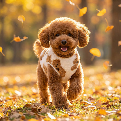 🐶✨ Psí vesta s plyšovou podšívkou a medvídkovým vzorem – Teplá a pružná pro vaše malé miláčky🧸