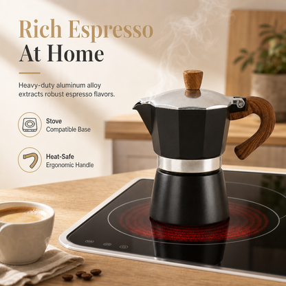 Klasická italská moka konvice pro domácí použití