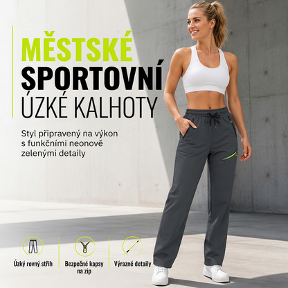 Dámské volnočasové sportovní kalhoty s kapsami na zip