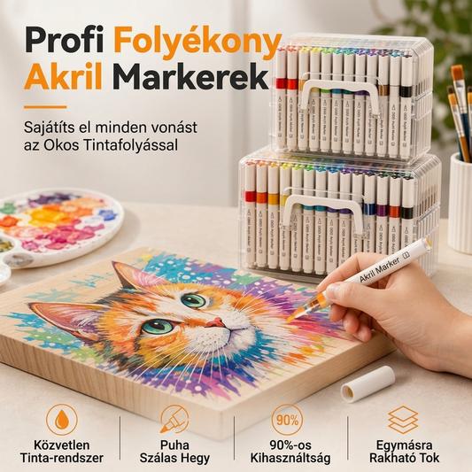 💦 Omyvatelné tekuté akrylové fixy s měkkým hrotem – snadné tvoření barevných výtvorů a jednoduché čištění✨