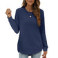 👚 Dámské jednobarevné tričko s dlouhými rukávy – Originální střih: vpředu delší, vzadu kratší, pohodlné a módní