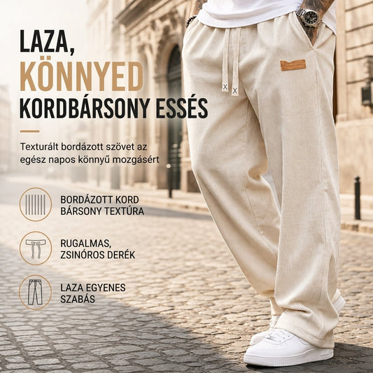 Pánské lehké plátěné kalhoty bez tuku, volného střihu, rovného střihu