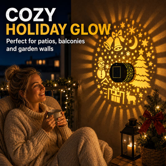 🎄Solární dekorativní nástěnné svítidlo – slavnostní světelné vzory, automatické zapínání/vypínání a vodotěsnost IP65 – do zahrad, na balkony a do dvorků 🏡