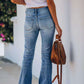 90s Vintage Button Waist Flare Leg Jeans